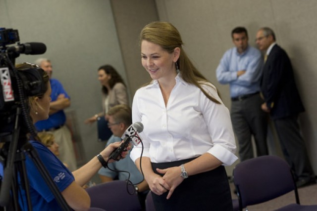 Person speaking with news