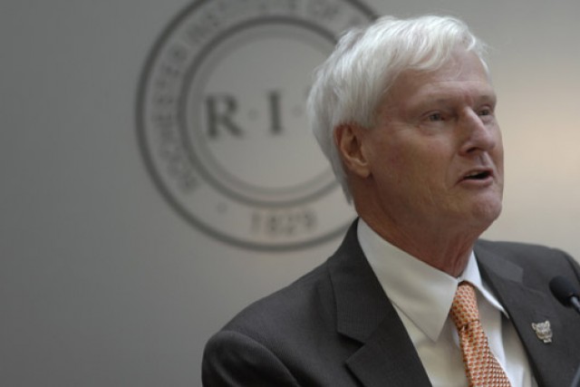 RIT President giving speech 