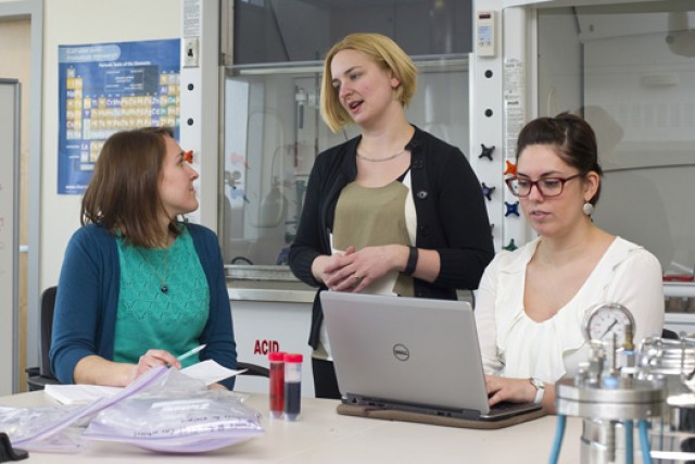 People talking in classroom