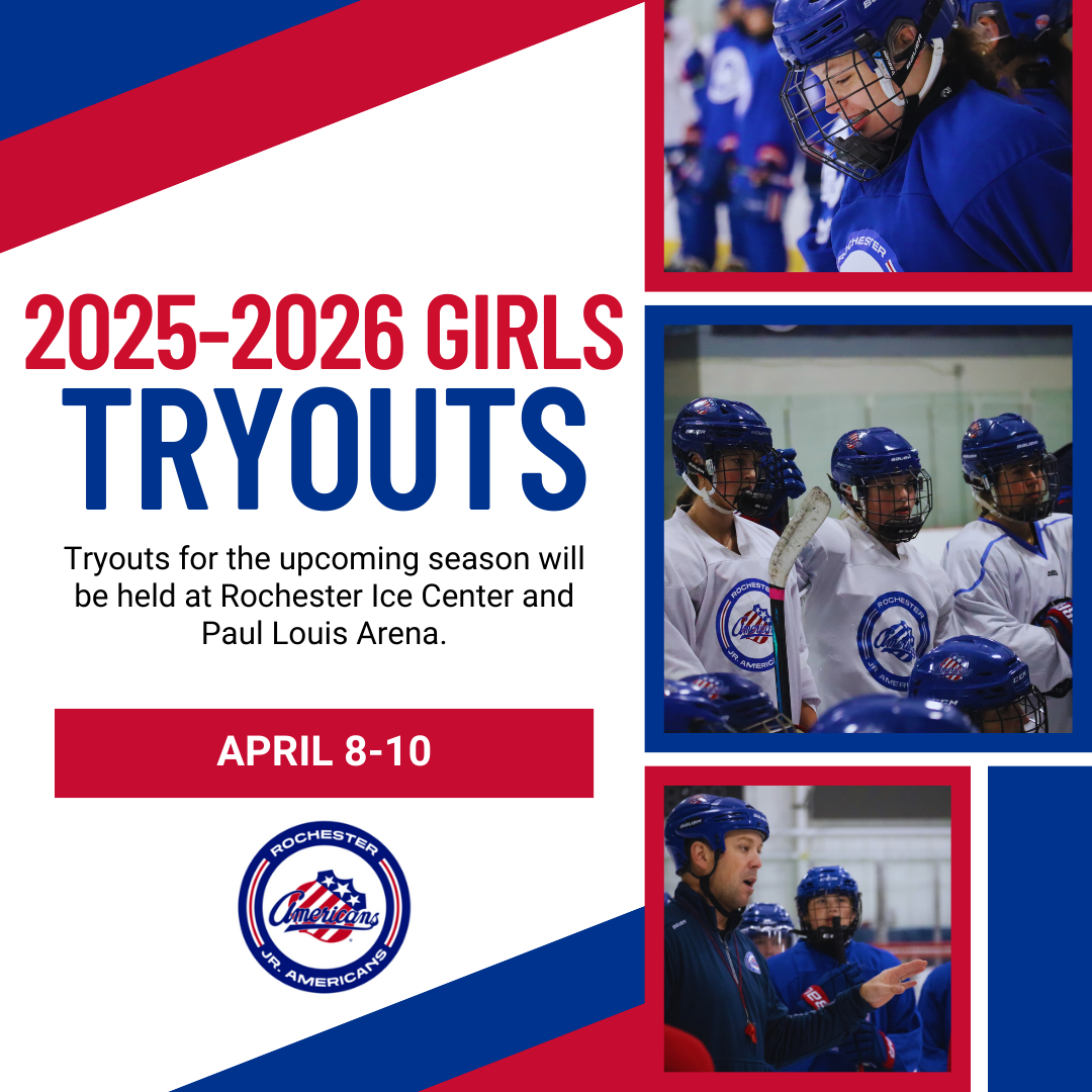 Tryouts flyer for the Jr Amerks
