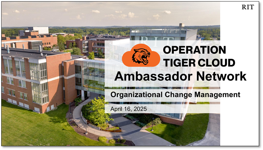 Aerial shot of Institute Hall with Ambassador Network text overlaid