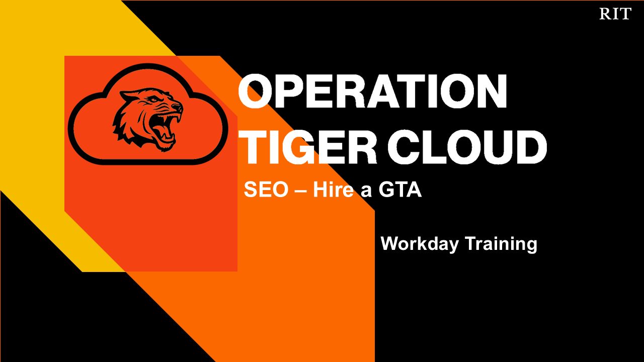 Title Slide for Student Hiring Hire a GTA process