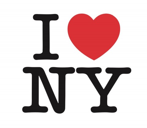 Graphic design logo - with letters I, N, Y and a red heart to read 'I Love New York' logo ©Milton Glaser