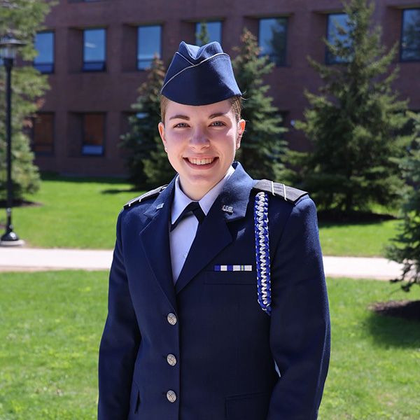 Cadet Eva Czukkermann in her dress uniform.