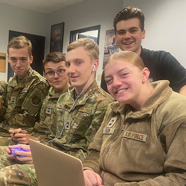 Cadet Jessica Klein posing with other cadets.