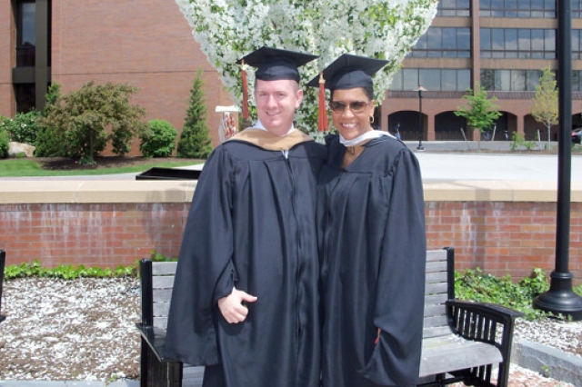 People gathered for picture at graduation