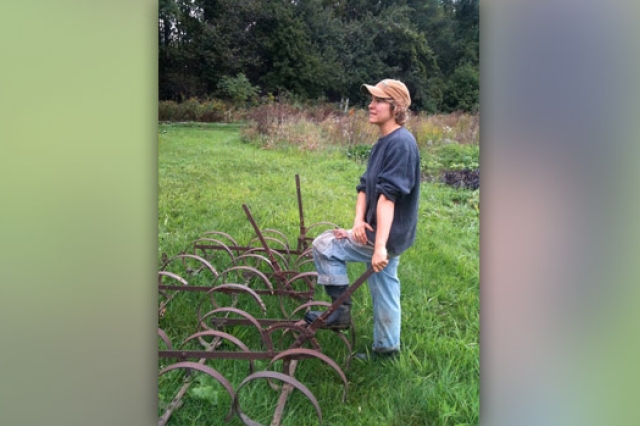 Person posing with equipment