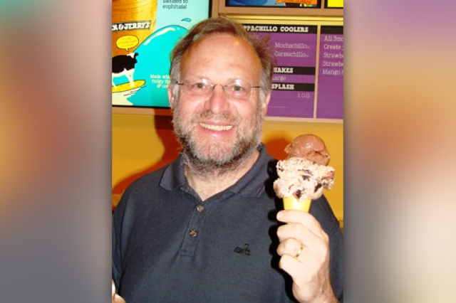 Person posing with ice cream 