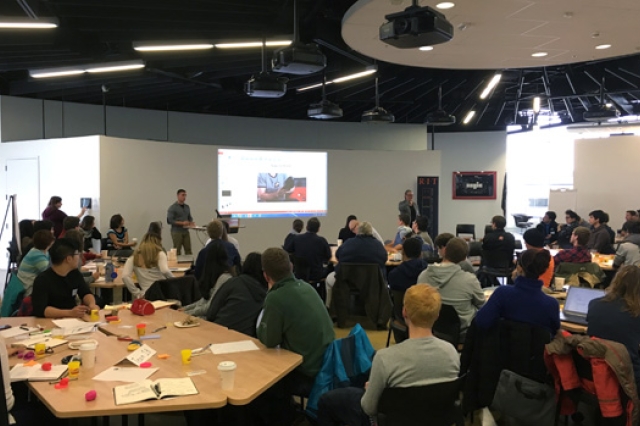 People gathered in classroom