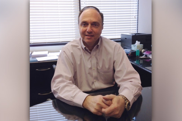 Professor posing for camera