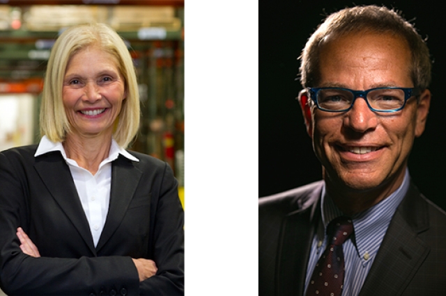 Portraits of Whitman and Surace.