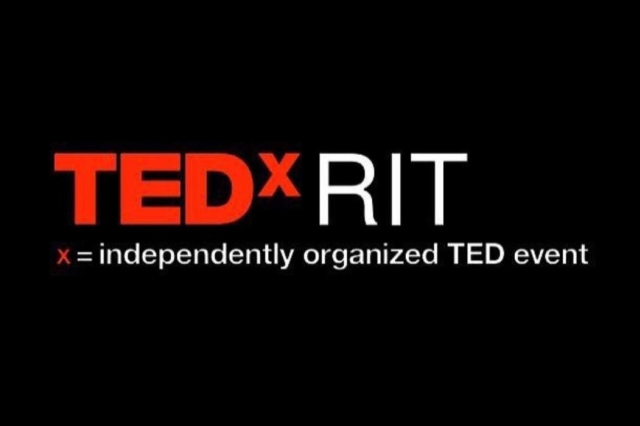 Graphic reads: TEDxRIT. x = independently organized TED event