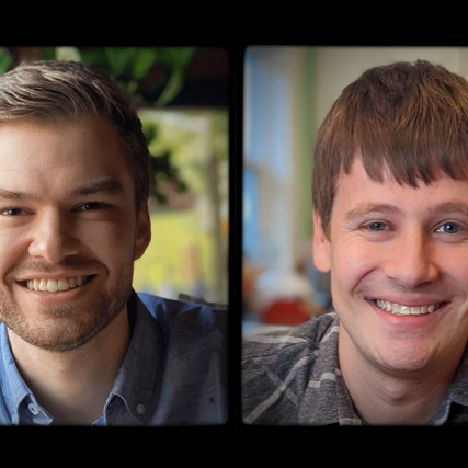 side-by-side portraits of founders of VacSeen.