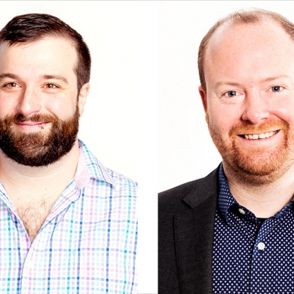 side-by-side portraits of Nicholas Conn and Austin McChord.