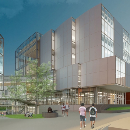 artist's rendering of a theater and maker space on the RIT campus.