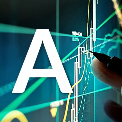 graphic of pen writing on a digital screen with a large uppercase A.