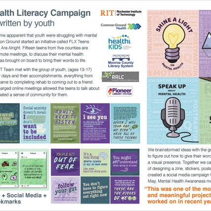 A graphic outlining a mental health literacy campaign for Common Ground Health.