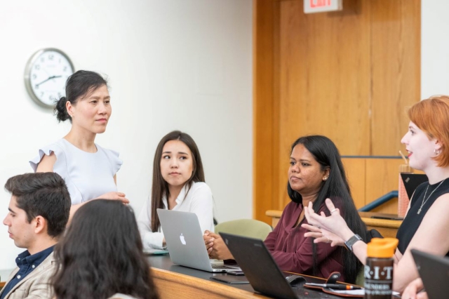 Photo of class with Professor Liu and students.