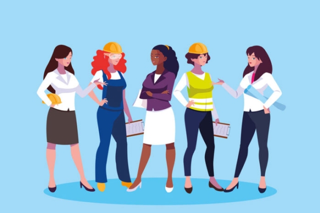 Avatar women cartoon engineer design