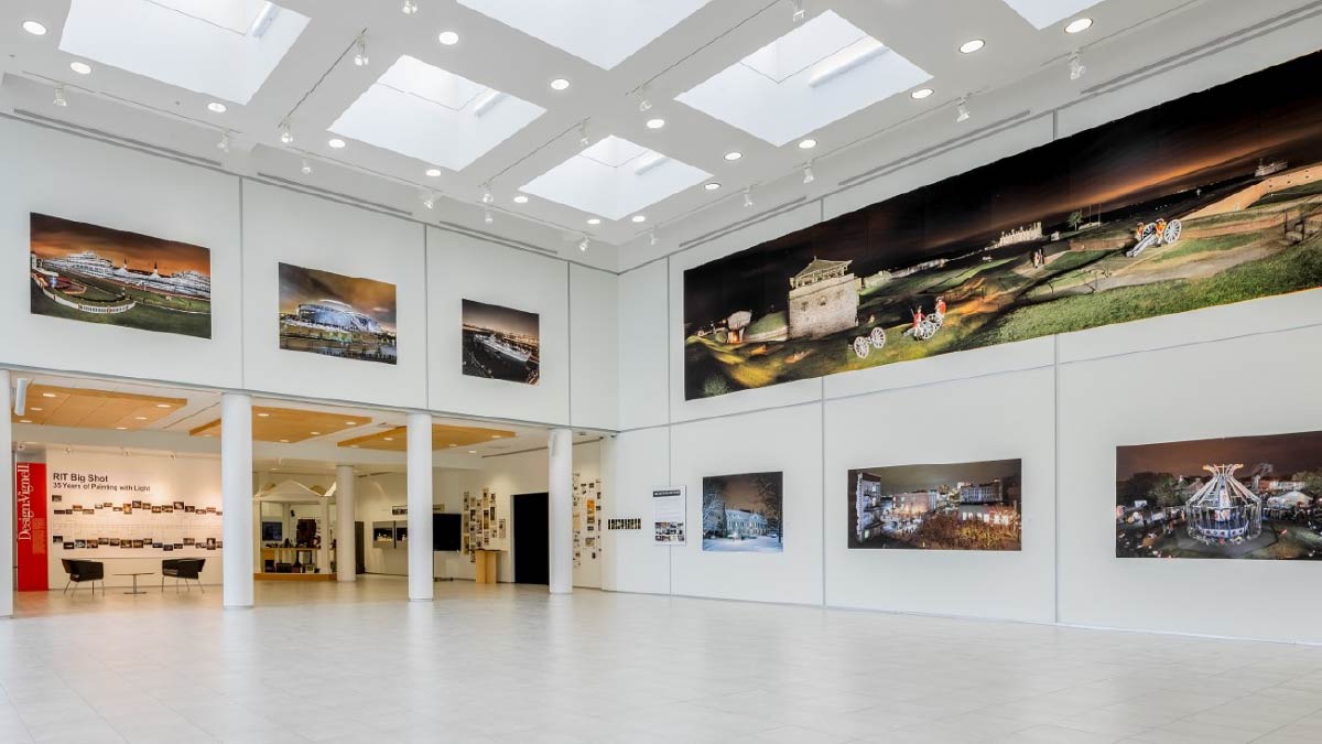 images on the walls of the University Gallery