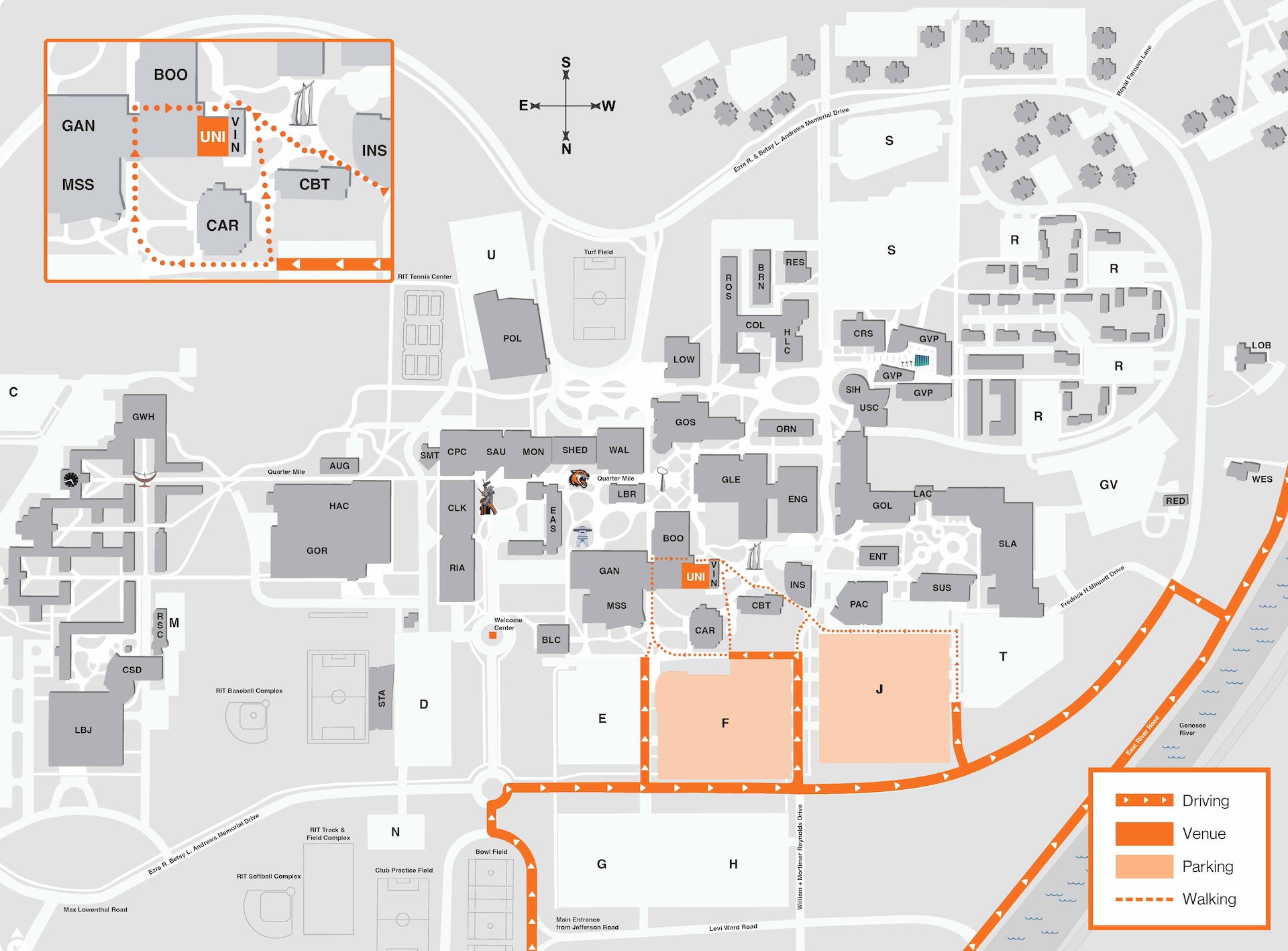 university gallery campus map