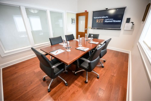 a conference room inside the Lobozzo Alumni House