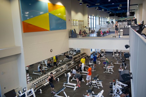 an overhead image of a weight room