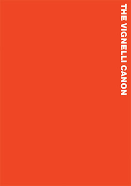 an orange background with the white text "The Vignelli Cannon"
