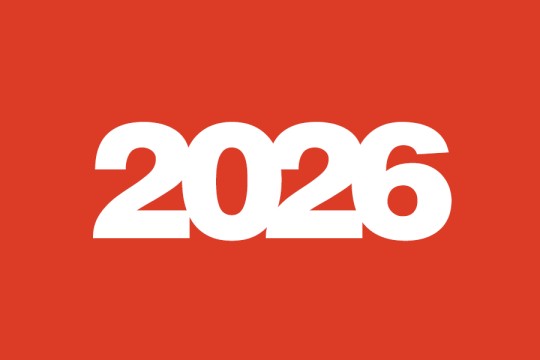 A bold white 2026 on a dark red/orange background. 