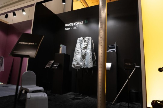 Metaproject 16 student work displayed at the Gardall booth during ICFF 2026.