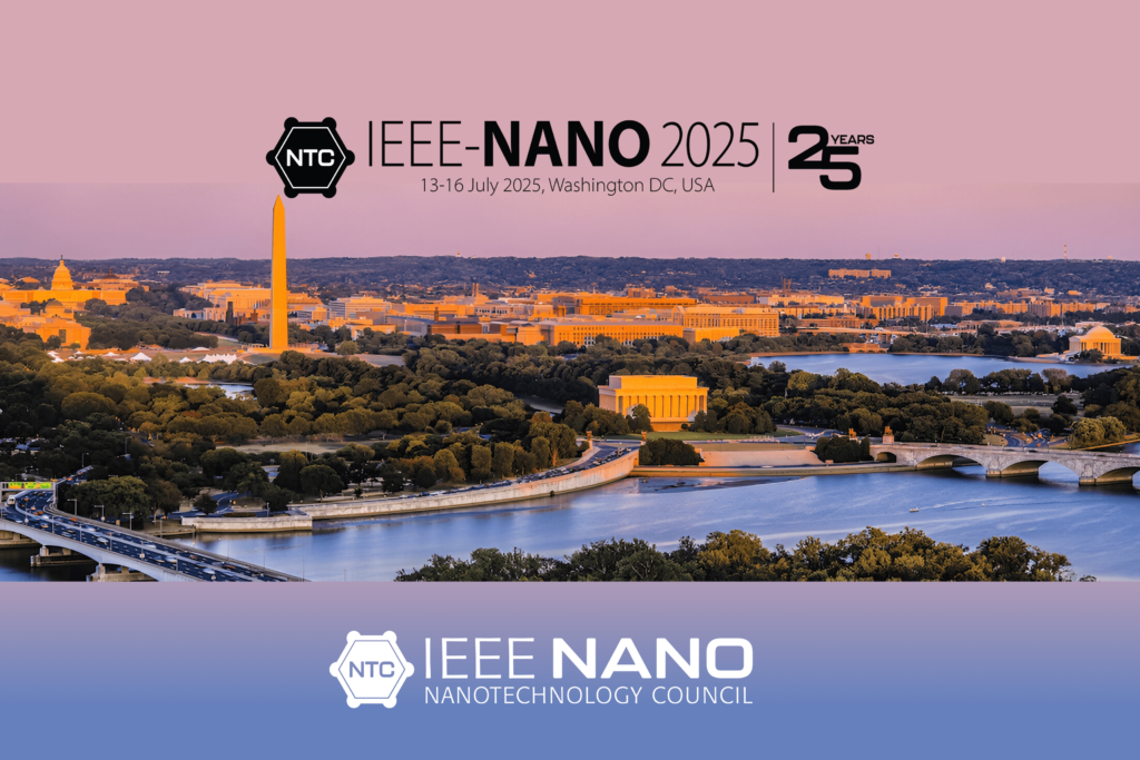 IEEE NANO 2025 conference graphic for the 25th anniversary meeting in Washington, D.C.