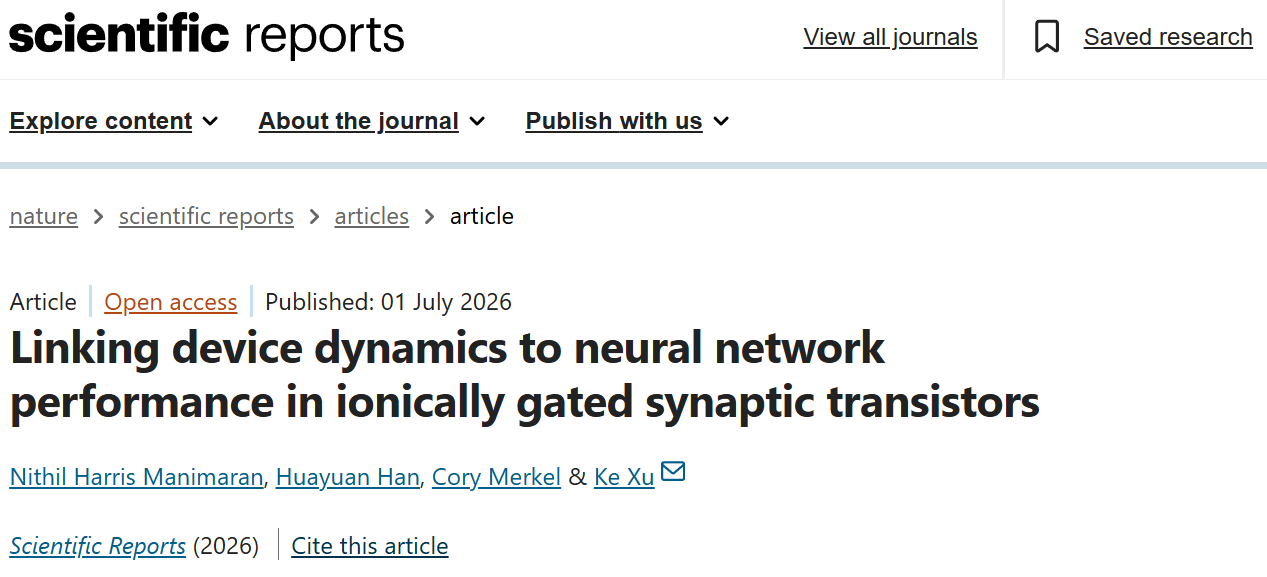 Screenshot of the scientific report paper